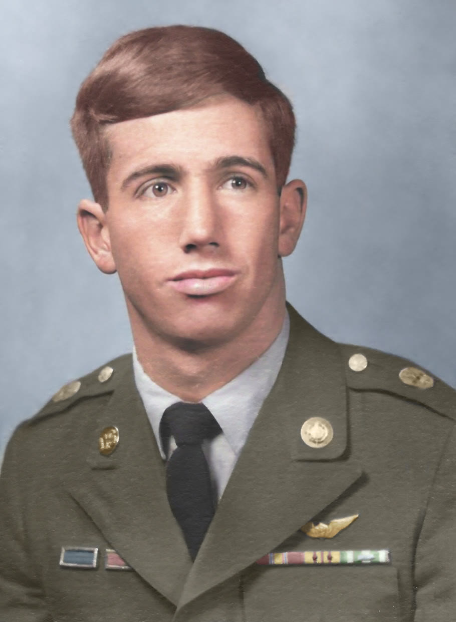 Colorized young soldier in uniform