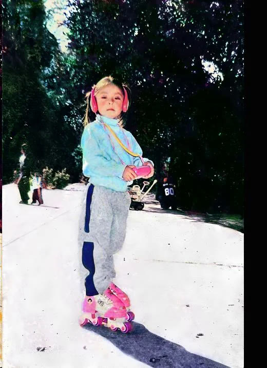 Restored girl playing in snow
