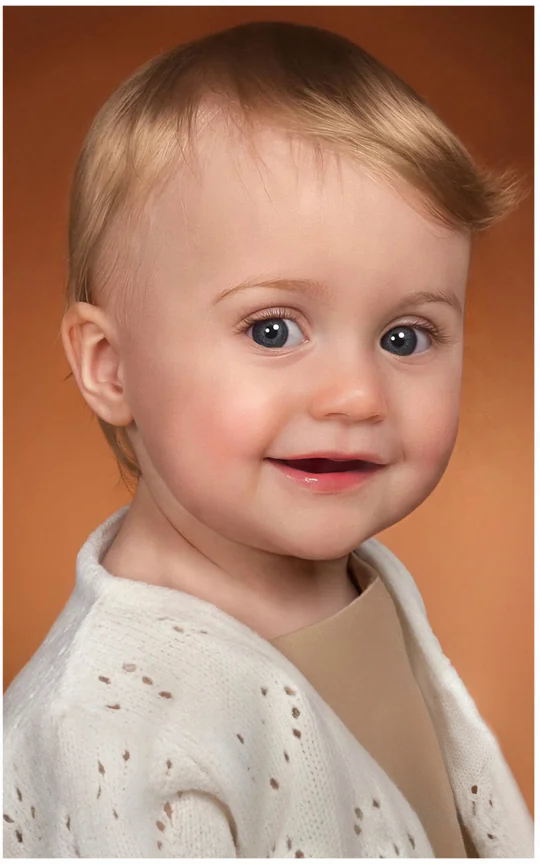 Restored childhood portrait